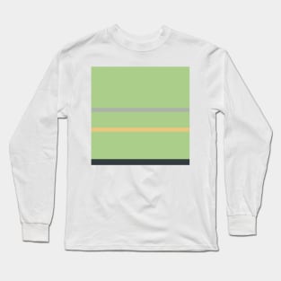 An amazing miscellany of Silver Foil, Charcoal, Oxley, Laurel Green and Sand stripes. Long Sleeve T-Shirt